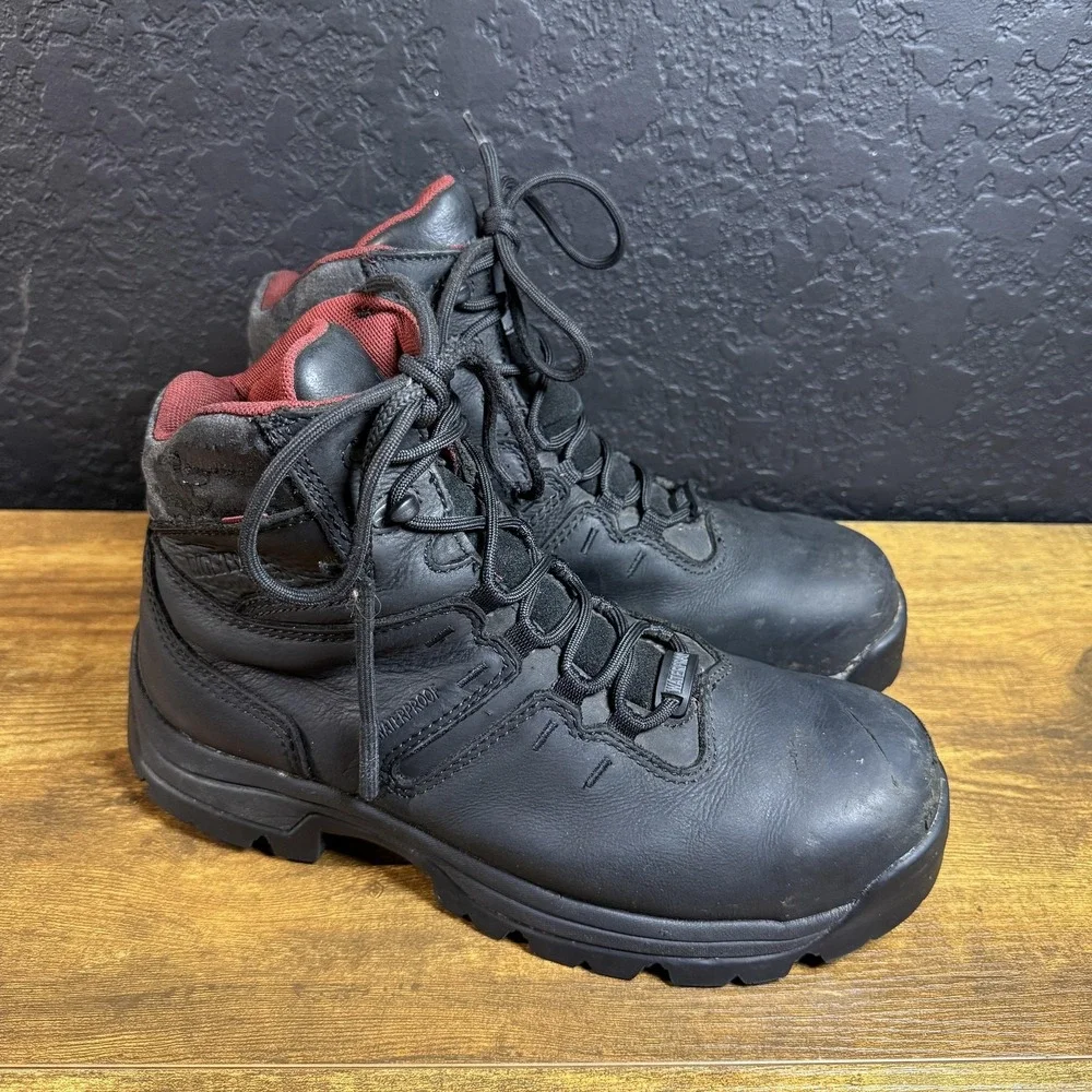 Wolverine Hellcat W04406 Black Leather Waterproof Work Boots Mens 9EW